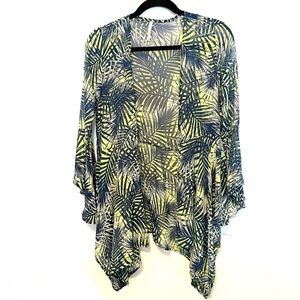 Bell sleeve open front blouse